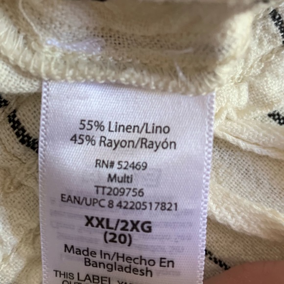 TIME AND TRU Woman’s Creamy or Off White & Black Stripe Draw String Pants - Picture 10 of 11